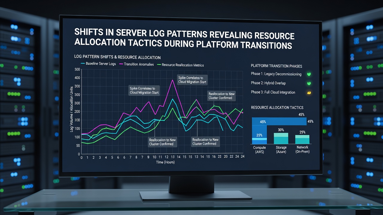 Detailed server log timeline illustrating resource allocation changes mid-transition